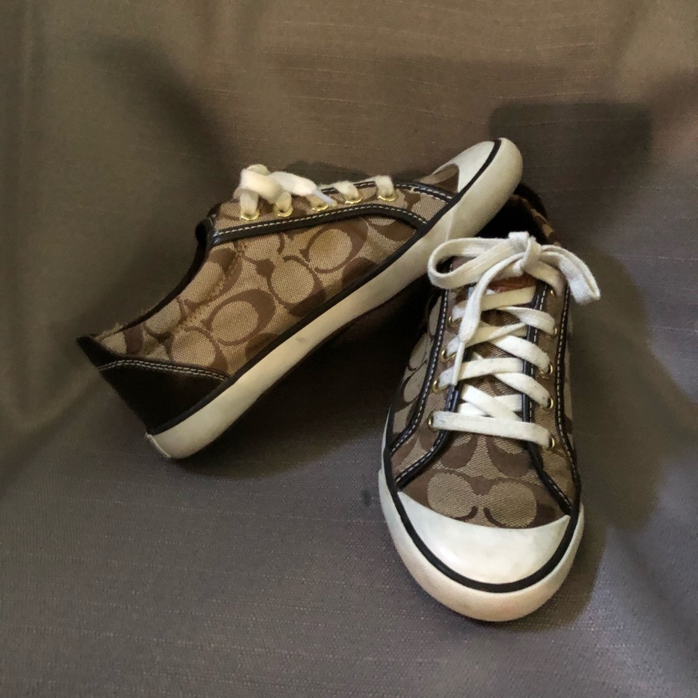 Ladies Brown/Tan Coach Barrett Sneakers Size 7